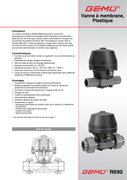 Gemu R690 Pneumatically operated diaphragm valve Fiche technique