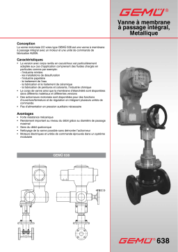 Gemu 638 2/2-way diaphragm valve Fiche technique