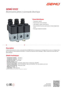 Gemu 0322 Electrically operated pilot solenoid valve Fiche technique