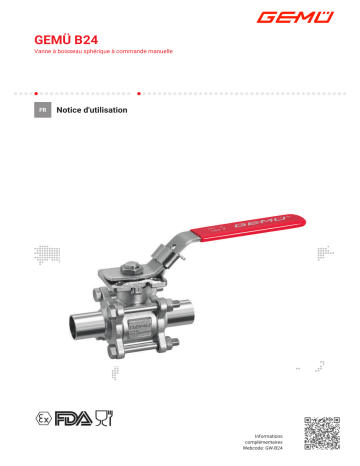 Gemu B24 Manually operated ball valve Mode d'emploi | Fixfr