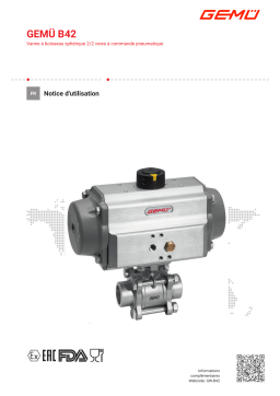 Gemu B42 Pneumatically operated 2/2-way ball valve Mode d'emploi