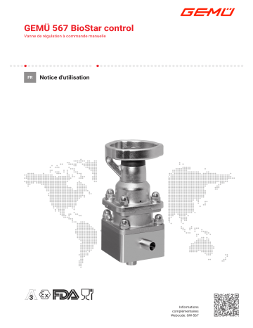 Gemu 567 BioStar control Aseptic control valve for low flow rates Mode d'emploi | Fixfr