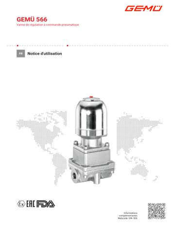 Gemu 566 Manually operated, pneumatically operated or motorized control valve Mode d'emploi | Fixfr