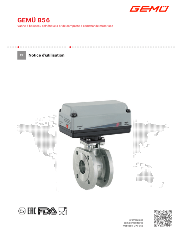 Gemu B56 Motorized compact flanged ball valve Mode d'emploi | Fixfr