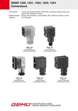 Gemu 1222 Plug Fiche technique