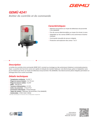 Gemu 4241 Combi switchbox Fiche technique | Fixfr