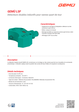 Gemu LSF Inductive dual sensor for quarter turn valves Fiche technique