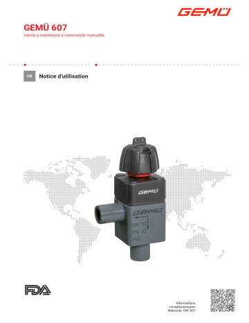 Gemu 607 Manually operated diaphragm valve Mode d'emploi | Fixfr