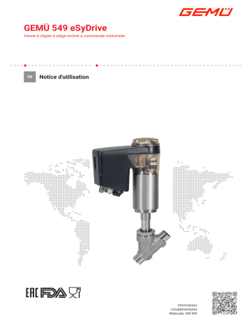 Gemu 549 eSyDrive Motorized angle seat globe valve Mode d'emploi | Fixfr