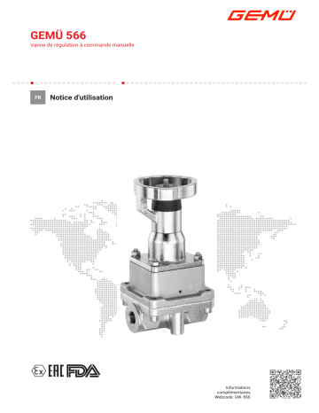 Gemu 566 Manually operated, pneumatically operated or motorized control valve Mode d'emploi | Fixfr