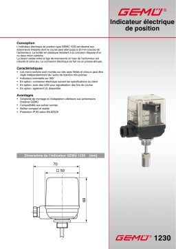 Gemu 1230 Electrical position indicator Fiche technique