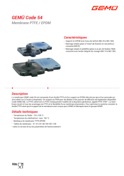 Gemu Code 54 PTFE/EPDM diaphragm Fiche technique