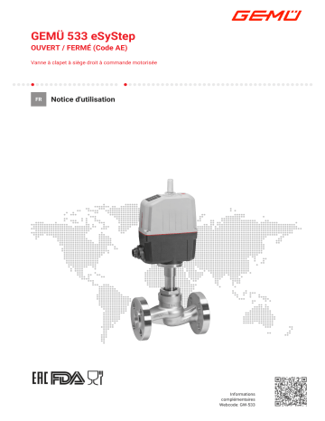 Gemu 533 eSyStep Motorized globe valve Mode d'emploi | Fixfr