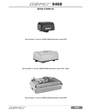 Gemu 9468 Motorized quarter turn actuator Mode d'emploi | Fixfr