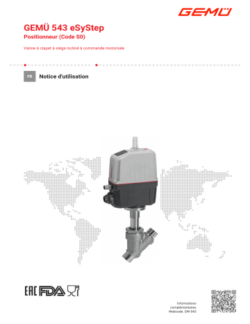 Gemu 543 eSyStep Motorized angle seat globe valve Mode d'emploi | Fixfr