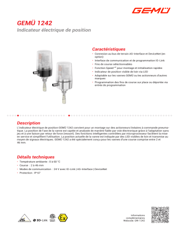 Gemu 1242 Electrical position indicator Fiche technique | Fixfr