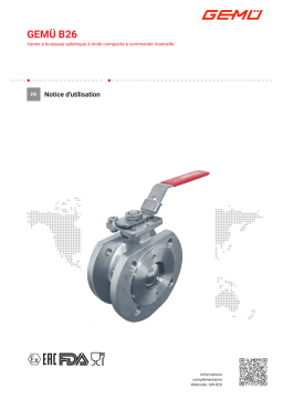 Gemu B26 Manually operated compact flanged ball valve Mode d'emploi