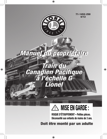 Lionel Canadian Pacific G Gauge set 4/12 Manuel du propriétaire | Fixfr