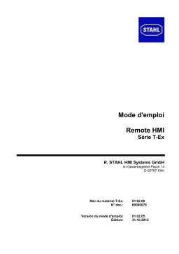 Stahl Remote HMI T-Ex, Rev. 1.02 Mode d'emploi