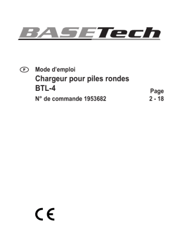 Basetech BTL-4 Charger for cylindrical cells NiMH, NiCd AA , AAA , 9V PP3 Manuel du propriétaire | Fixfr