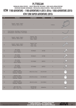 GIVI PL7705CAM Specific pannier holder Mode d'emploi