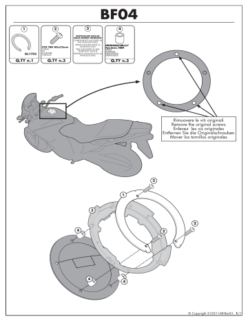 GIVI BF04 Specific flange Mode d'emploi | Fixfr