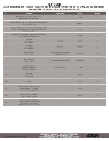 GIVI TL1156KIT Specific kit Mode d'emploi | Fixfr