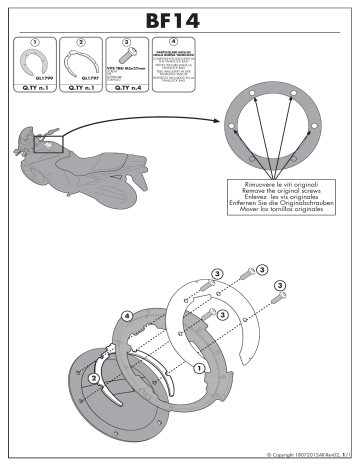 GIVI BF14 Specific flange Mode d'emploi | Fixfr