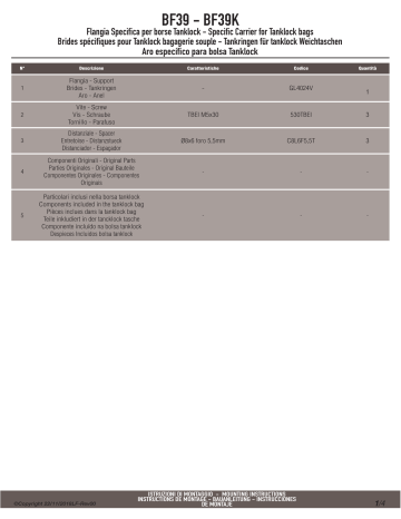 GIVI BF39 Specific flange Mode d'emploi | Fixfr