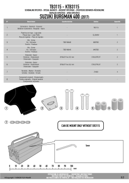 GIVI TB3115 Specific backrest Mode d'emploi