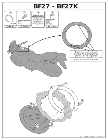 GIVI BF27 Specific flange Mode d'emploi | Fixfr