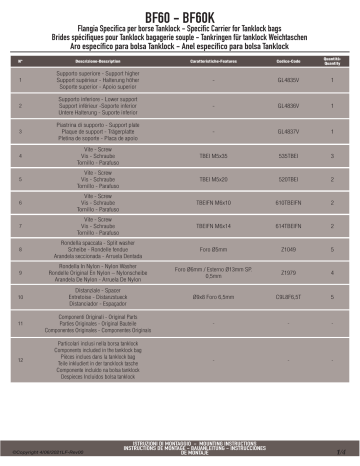 GIVI BF60 Specific flange Mode d'emploi | Fixfr