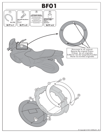 GIVI BF01 Specific flange Mode d'emploi | Fixfr