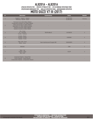 GIVI AL8201A Specific fitting kit Mode d'emploi | Fixfr