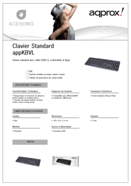 Approx APPKBVL Standard Keyboard Manuel utilisateur