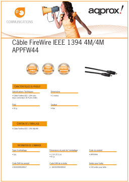 Approx APPFW44 4M/4MIEEE 1394 Firewire Cable Manuel utilisateur