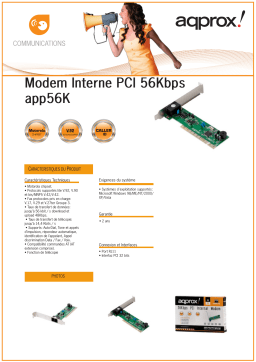 Approx APP56K PCI Internal Modem Manuel utilisateur