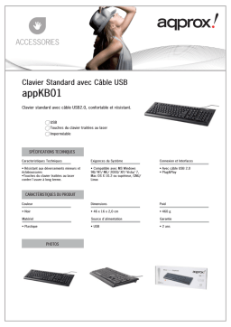 Approx APPKB01 Standard Keyboard Manuel utilisateur