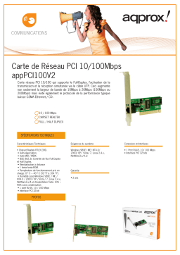 Approx APPPCI100V2 PCI Network Card Manuel utilisateur