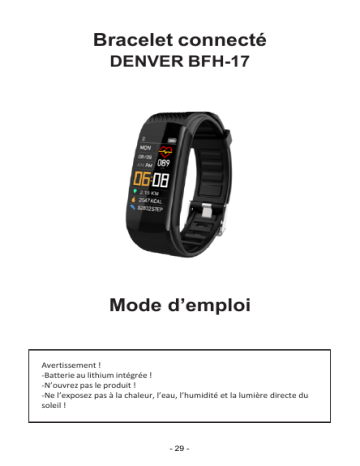 Denver BFH-17 Bluetooth fitnessband Manuel utilisateur | Fixfr