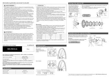 Shimano WH-RS10-A Roue Manuel utilisateur | Fixfr