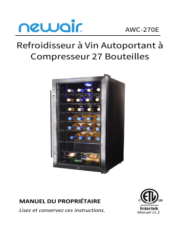 AWC-270E-BLE | NewAir AWC-270E Freestanding 27 Bottle Compressor Wine Fridge  Manuel utilisateur | Fixfr