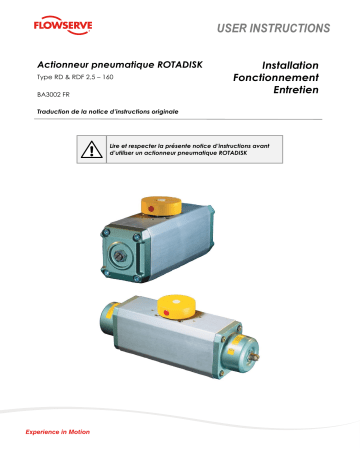 Flowserve Argus ROTADISK Pneumatic Actuator Type RD & RDF 2.5-160 Manuel utilisateur | Fixfr