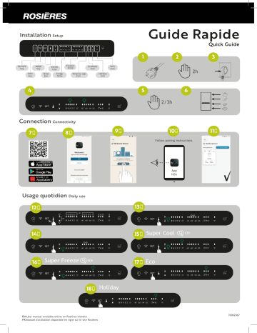 ROSIERES RBL3518EVW Refrigerator Manuel utilisateur | Fixfr