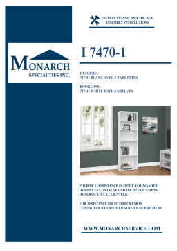 Monarch Specialties I 7470 BOOKCASE Manuel utilisateur