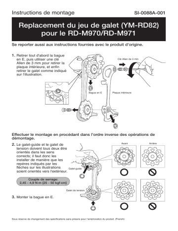 RD-M970 | Shimano RD-M971 Dérailleur arrière Manuel utilisateur | Fixfr