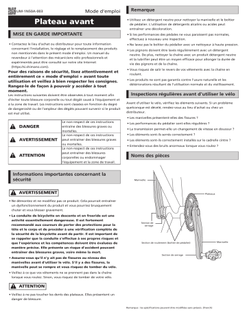 FC-M645 | FC-M825 | FC-M820 | Shimano FC-M640 Pédalier Manuel utilisateur | Fixfr