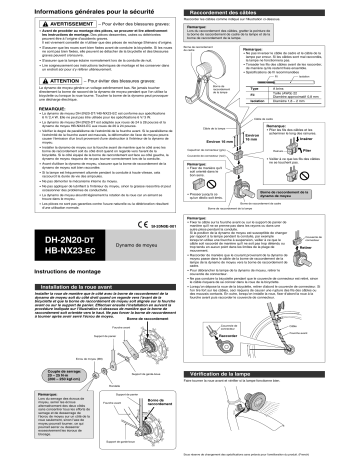 DH-2N20 | Shimano HB-NX23 Dynamo de moyeu Manuel utilisateur | Fixfr