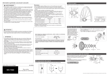 Shimano WH-T560-R Roue Manuel utilisateur | Fixfr