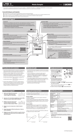 Boss LMB-3 Bass Limiter/Enhancer Manuel du propriétaire | Fixfr